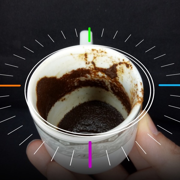 Telveli bir Türk kahvesi fincanı / A Turkish coffee cup with grounds